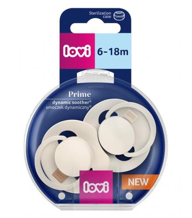 Canpol Lovi Prime Smoczek dynamiczny silikonowy Coconut/Ivory 34/402 6-18 miesięcy, 2 sztuki
