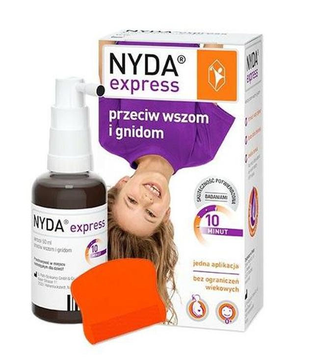 NYDA EXPRESS Aerozol przeciw wszom i gnidom - 50 ml - skuteczność, szybkie działanie - cena, sposób użycia, opinie