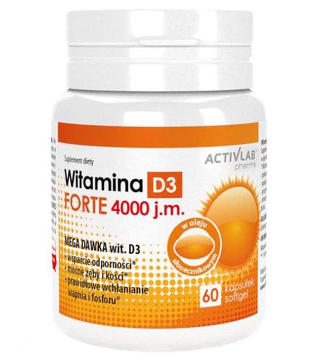 Activlab Pharma Witamina D3 Forte 4000 j.m. - 60 kaps. - cena, opinie, stosowanie