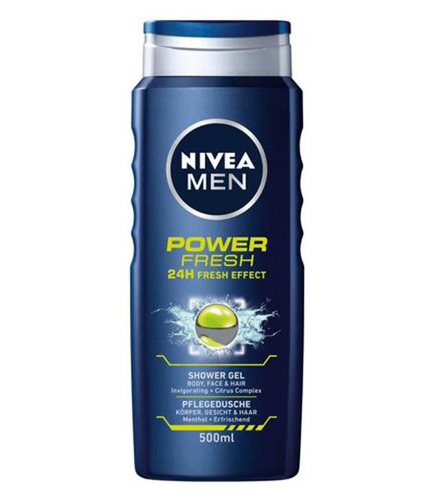 Nivea Men Power Fresh Żel pod prysznic do ciała, twarzy i włosów - 500 ml - cena, opinie, właściwości