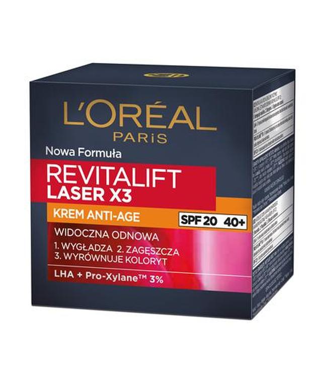 L'OREAL REVITALIFT LASER X3 40+ Krem Anti Age SPF20  - 50 ml - cena, opinie, właściwości