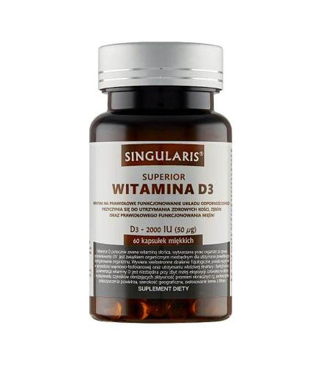 SINGULARIS SUPERIOR WITAMINA D3 2000 IU - 60 kaps. - ważny do 2025-10-31
