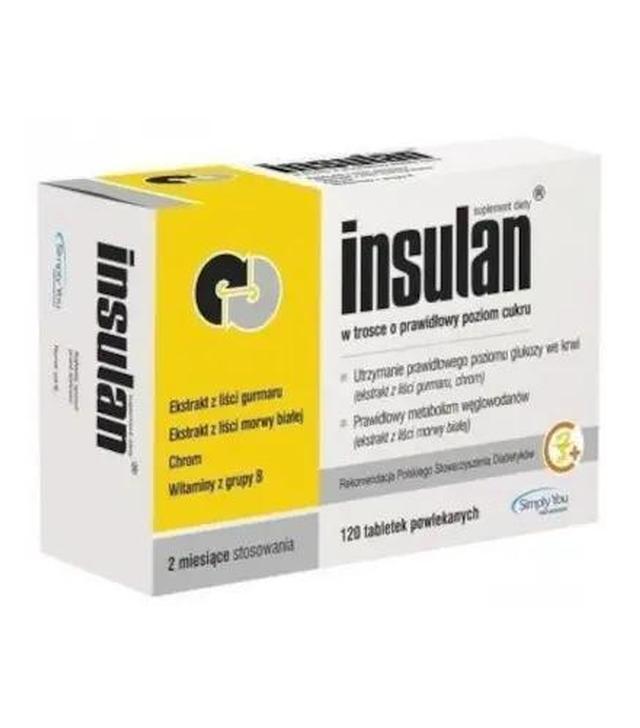 Insulan, tabletki powlekane, 120 sztuk - 1023894 - brak kartonowego opakowania