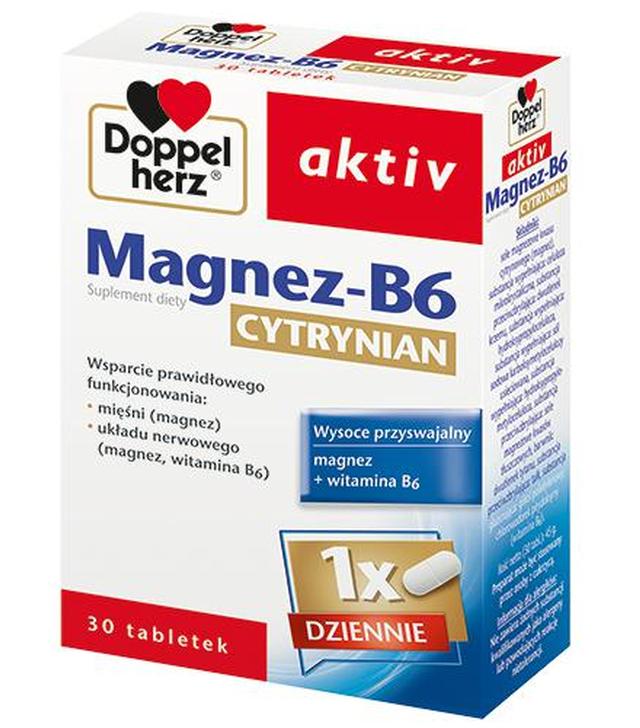 DOPPELHERZ AKTIV Magnez B6 Cytrynian - 30 tabl. - cena, dawkowanie