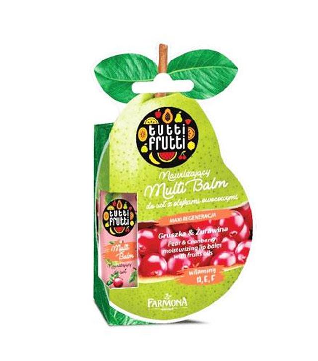 Farmona Tutti Frutti Nawilżający Multi Balm do ust z olejkami owocowymi gruszka & żurawina - 12 ml - cena, opinie, właściwości