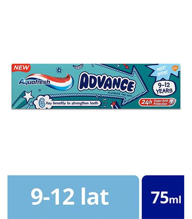 Aquafresh Advance Pasta dla dzieci 9-12 lat, 75 ml