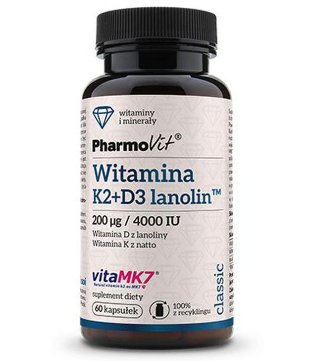 PharmoVit Witamina K2+D3 lanolina - 60 kaps. - cena, opinie, wskazania