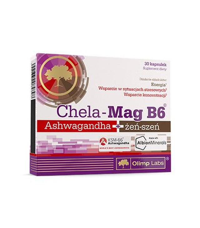 Olimp Chela Mag B6 Ashwagandha + Żeń-Szeń, 30 kaps., cena, wskazania, składniki