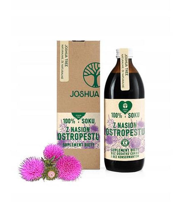 Joshua Tree 100% Soku z nasion ostropestu - 500 ml Na wątrobę - cena, opinie, właściwości