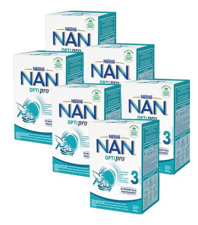 Nestle Nan Optipro 3 Mleko modyfikowane wzbogacone w witaminy i składniki mineralne dla dzieci po 1. roku życia, 6 x 650 g