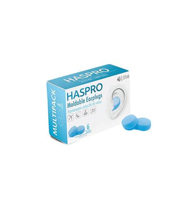 Haspro Moldable Earplugs 27 dB Formowane zatyczki do uszu kolor niebieski - 6 par / 12 szt. - cena, opinie, właściwości