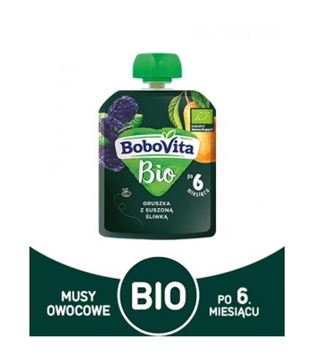 BoboVita Bio Mus Gruszka z suszoną śliwką po 6 m-cu - 80 g - cena, opinie, skład - ważny do 2024-08-18