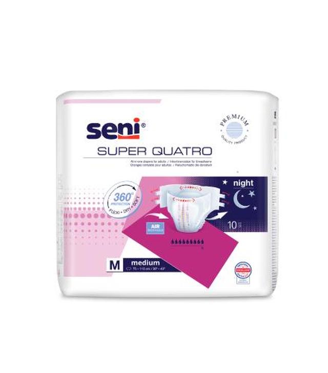 Super Seni Quatro Medium 2 Pieluchomajtki dla dorosłych, 10 sztuk