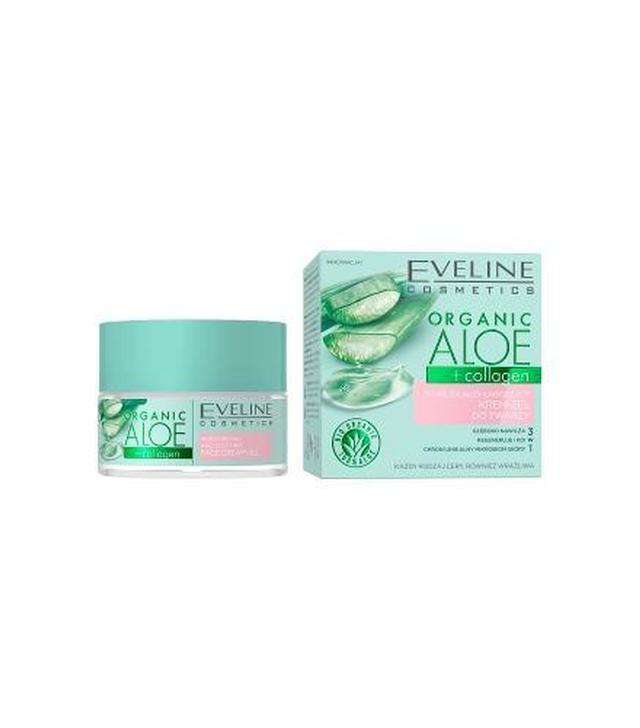 Eveline Organic Aloe + Collagen Krem-żel do twarzy, 50 ml