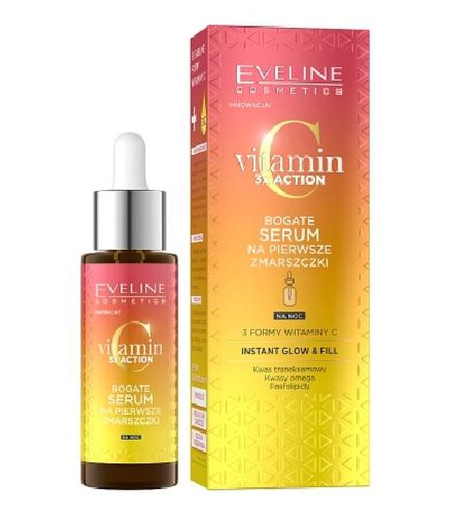 EVELINE COSMETICS Vitamin C 3x Action Bogate serum na pierwsze zmarszczki, 30 ml - ważny do 2025-08-26