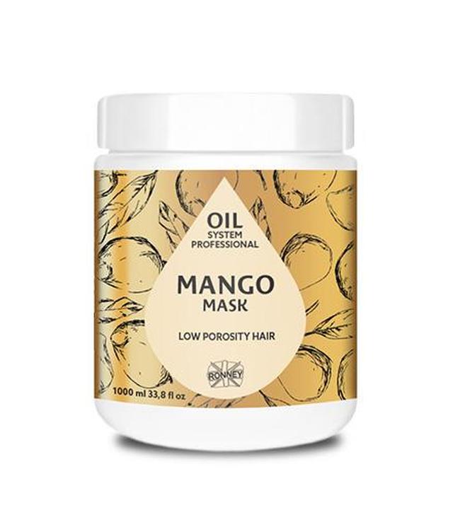 RONNEY Professional Oil System Maska MANGO, Włosy niskoporowate, 1000 ml