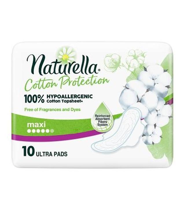 Naturella Cotton Protection Maxi Podpaski ze skrzydełkami, 10 sztuk