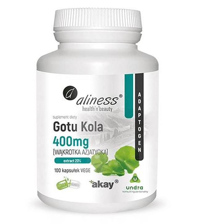 Aliness Gotu Kola 400 mg - 100 kaps. - cena, opinie, wskazania