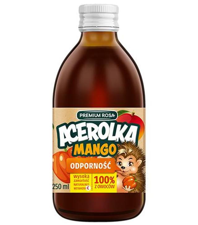 Premium Rosa, Sok 100% Acerolka z mango, 250 ml, cena, opinie wskazania - ważny do 2025-10-08