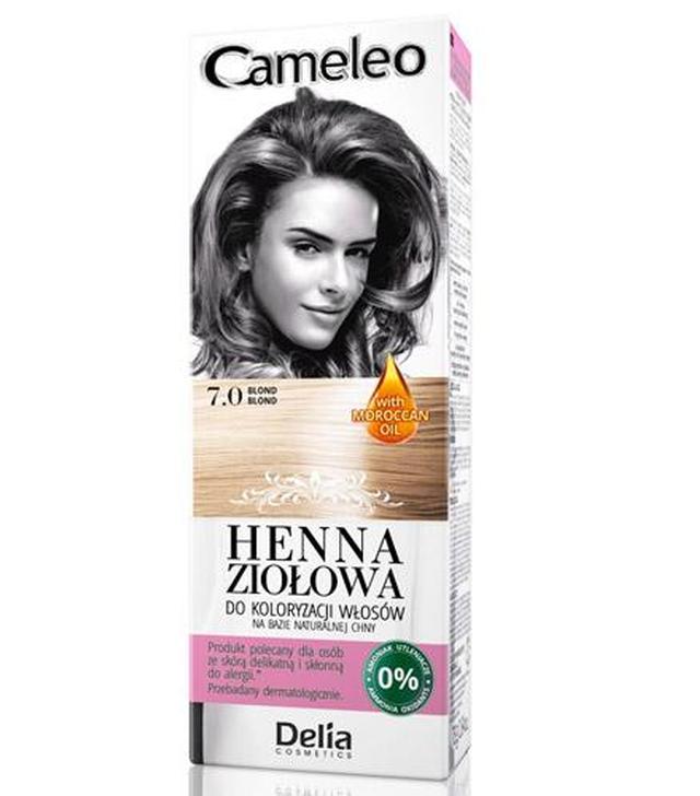 Cameleo Henna ziołowa do koloryzacji włosów Blond 7.0 - 75 g Farba do amoniaku - cena, opinie, stosowanie
