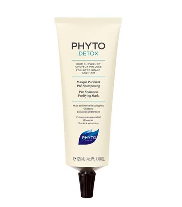 PHYTO PHYTODETOX Oczyszczająca maska przed szamponem - 125 ml - dogłębne oczyszczanie - cena, opinie, właściwości - ważny do 2024-06-30
