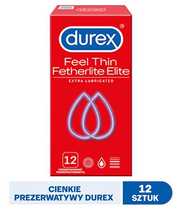 DUREX FETHERLITE ELITE Prezerwatywy supercienkie - 12 szt. - cena, opinie, właściwości