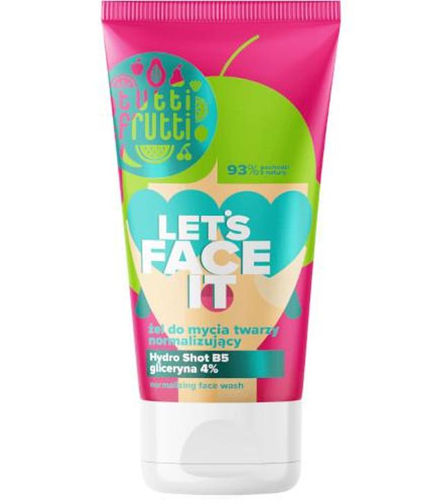 Tutti Frutti Let's Face It normalizujący żel myjący do twarzy z gliceryną 4% + Hydro Shot B5 150 ml