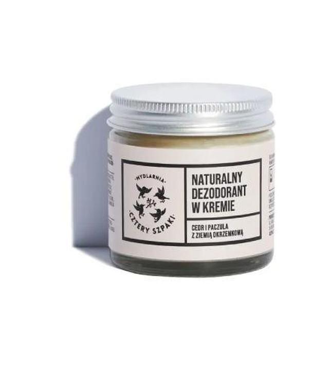 Mydlarnia Cztery Szpaki Naturalny dezodorant w kremie cedr i paczula, 60 ml