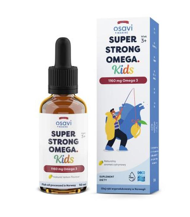 OSAVI Super Strong Omega Kids 1160 mg Omega 3, cytrynowy, 50 ml