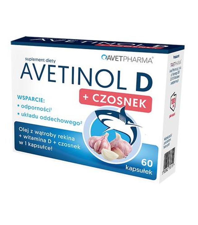 Avetinol D + Czosnek, 60 kaps. Tran z rekina - cena, opinie, dawkowanie