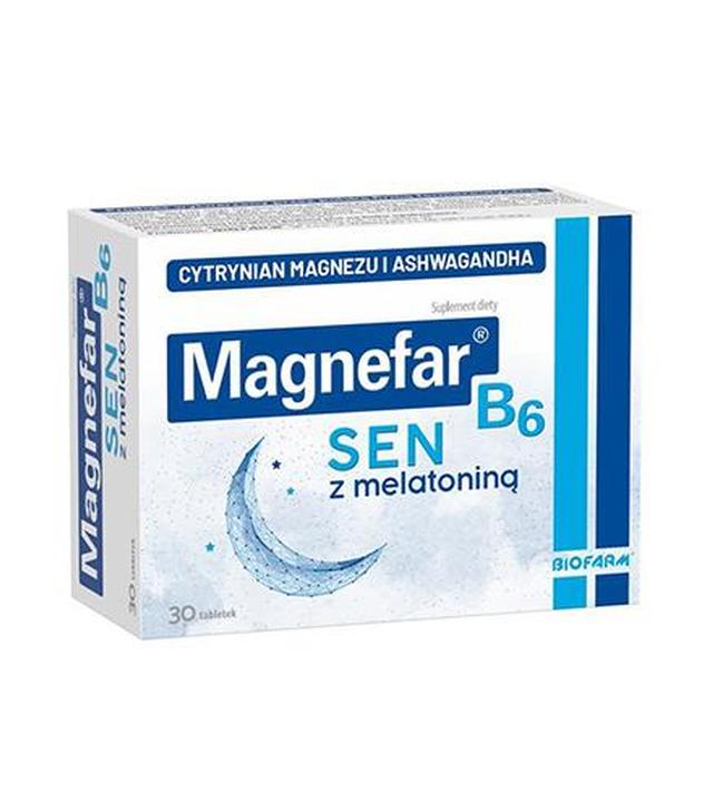 Magnefar B6 Sen z melatoniną i ashwagandhą, 30 tabletek