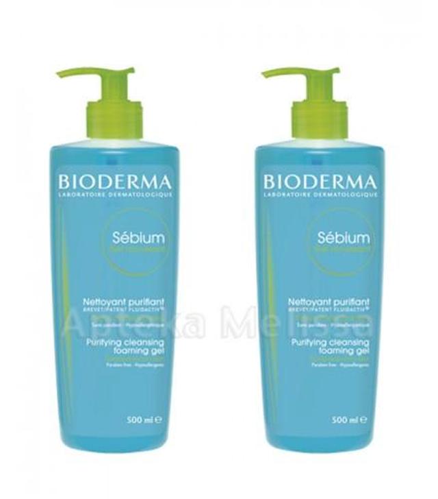 BIODERMA SEBIUM GEL MOUSSANT Żel do mycia twarzy, 2 x 500 ml - ważny do 2025-04-30