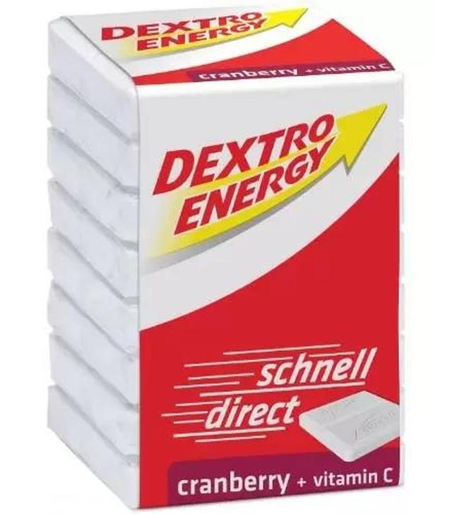 Dextro Energy, żurawina z witaminą C glukoza, pastylki, 8 sztuk