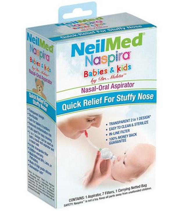 NeilMed Naspira Babies & Kids Ustno - nosowy aspirator do nosków niemowląt i małych dzieci - 1 szt. - cena, opinie, wskazania