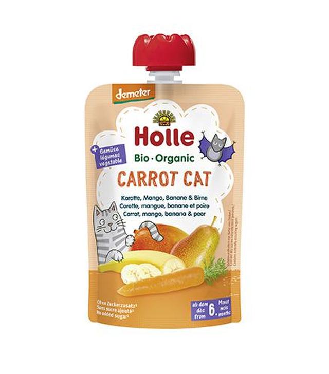 Holle Mus owocowy z warzywami Marchewkowy kot marchewka, mango, banan, gruszka - 100 g - cena, opinie, właściwości - ważny do 2025-08-20