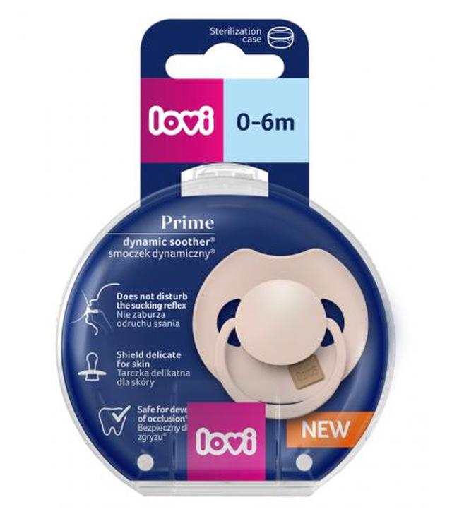 Canpol Lovi Prime Smoczek dynamiczny silikonowy Nude 34/404 0-6 miesięcy, 1 sztuka
