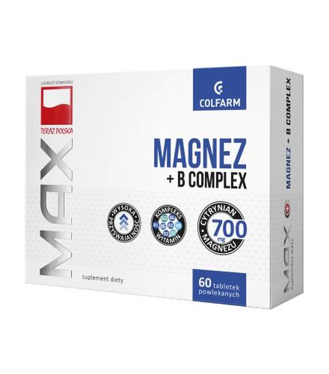 Colfarm Max magnez + B complex - 60 tabl. - cena, opinie, dawkowanie