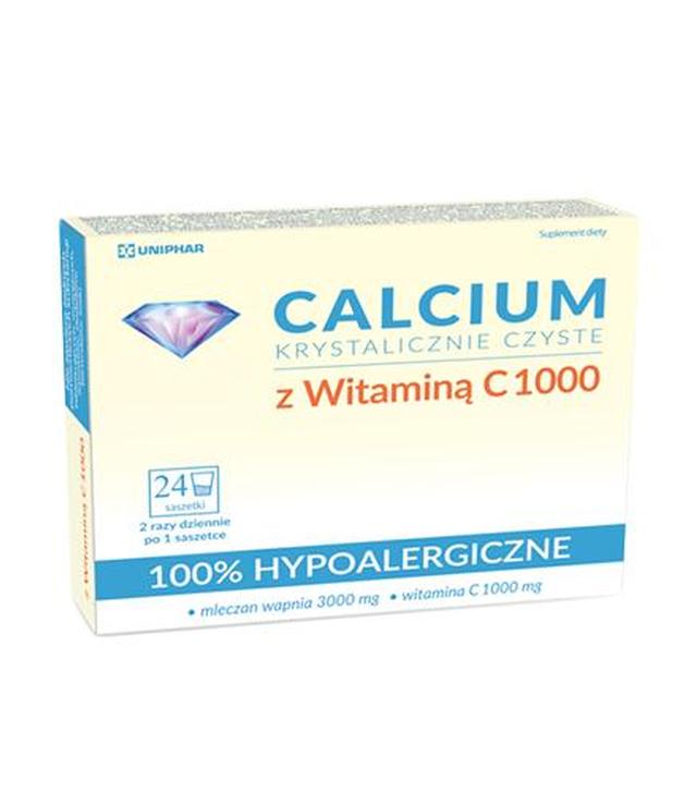 Calcium Krystalicznie Czyste z Witaminą C 1000 -  24 sasz.