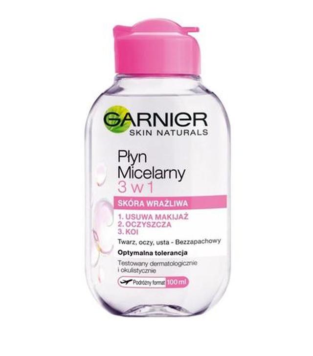Garnier Skin Naturals Płyn micelarny 3w1 - 100 ml - Cera wrażliwa - cena, opinie, właściwości