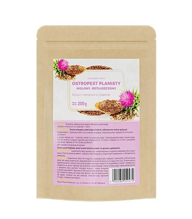 Nature Pharm Ostropest Plamisty mielony odtłuszczony, 200 g