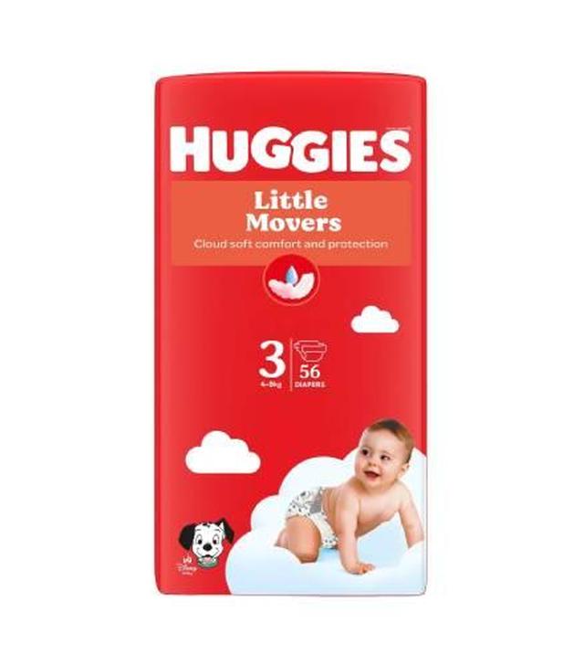Huggies Little Movers 3, Pieluchy 5-8 kg, 56 sztuk