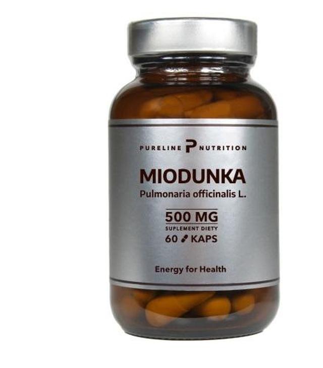 PURELINE NUTRITION Miodunka 500 mg, 60 kapsułek