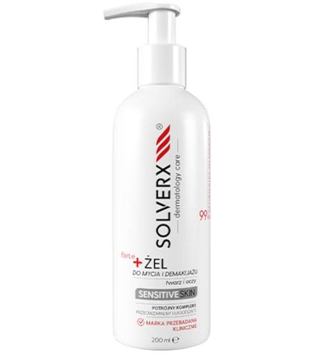 Solverx Dermatology Care Sensitive Skin Forte Żel do mycia twarzy i demakijażu, 200 ml