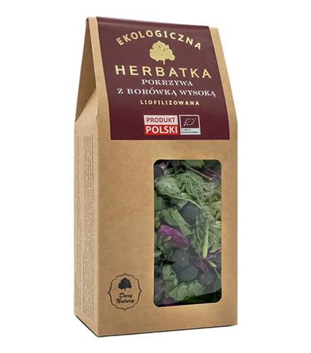 Dary natury Ekologiczna liofilizowana Herbatka Pokrzywa z borówką wysoką, 20 g, cena, opinie, stosowanie - ważny do 2025-09-02