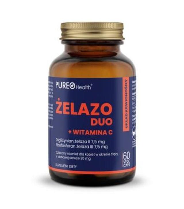 Pureo Health Żelazo Duo + Witamina C,60 kapsułek