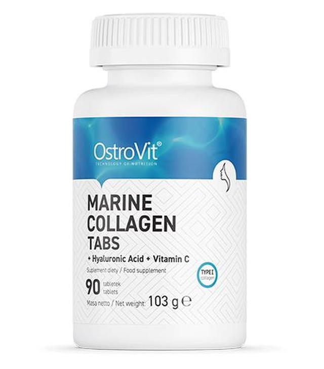 OstroVit Marine Collagen + Hyaluronic Acid + Vitamin C, 90 tabl. cena, opinie, właściwości