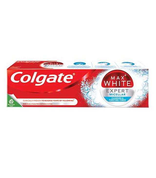 Colgate Max White Expert Micellar Pasta do zębów, 75 ml, cena, opinie, stosowanie