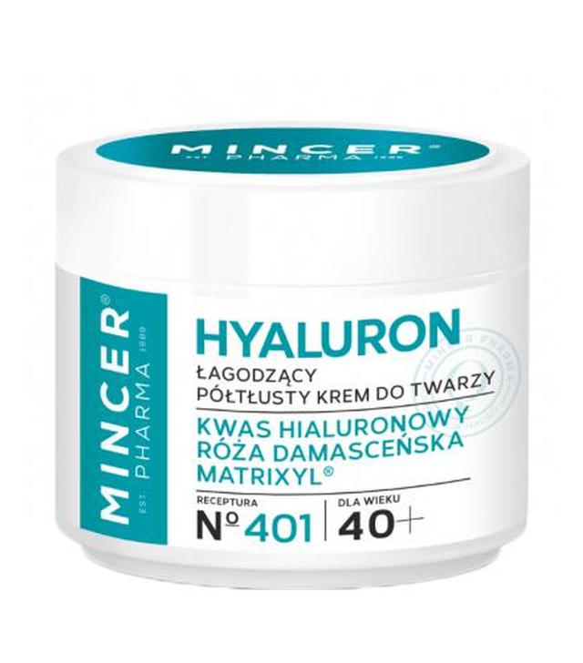 Mincer Pharma Hyaluron N°401 Łagodzący półtłusty krem do twarzy 40+ - 50 ml - cena, opinie, stosowanie