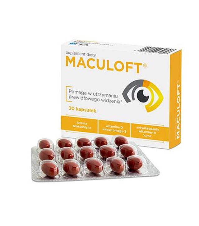 MACULOFT Suplement diety - 30 kaps. - cena, opinie, dawkowanie