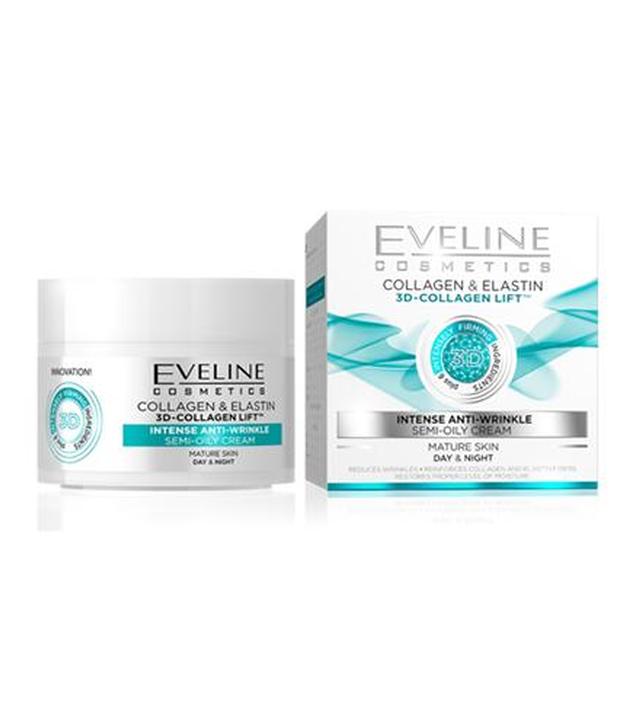 Eveline Cosmetics Kolagen & Elastyna Półtłusty krem silnie przeciwzmarszczkowy, 50 ml, cena, opinie, właściwości